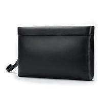 NIUCUNZH Handtasche für Herren Clutch Handtasche GroÃŸe börse mit Handgelenk, weiches Rindsleder - Schwarz - GroÃŸ