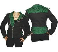Nix Gut - Ramones Style Frauenjacke - Leopardmuster schwarz/grün, Größe: S
