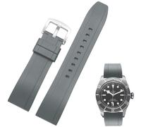 Nixiamy Fluorkautschuk Uhrenarmband 19mm 20mm 21mm 22mm Soft FKM Gummi Armband mit Schnellverschluss Geeignet Universal Ersatzband für Herren Damen