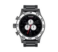 Nixon 51-30 Chrono Herren Armbanduhr Schwarz/Weiß/Gunmetal 51mm, aus rostfreiem Edelstahl, Wasserdichtigkeit: 300 Meter, A083-5001-00
