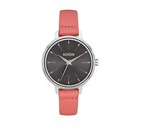 Nixon Armbanduhr Medium Kensington Leather Silver/Black/Red