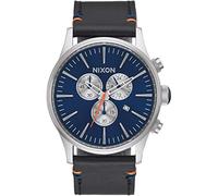 Nixon Armbanduhr Sentry Chrono Leder Blue Sunray