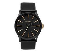 Nixon Armbanduhr Sentry Leder Matte Black / Gold