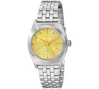 Nixon Damen-Armbanduhr XS Small Time Teller Silver Newon Yellow Analog Quarz Edelstahl A3991898-00