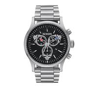 Nixon Grateful Dead Sentry Chrono Herren Armbanduhr in der Farbe Silber/Schwarz mit Edelstahlarmband, Gehäusedurchmesser: 42mm, bis 10 ATM wasserdichtes Gehäuse, A1338-625-00