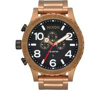 Nixon Herren Armbanduhr 51-30 Chrono mit Armband aus Edelstahl 25mm, Wasserdichtigkeit: 30 Bar, Farbe: Bronze/Black Gehäusedurchmesser: 51 mm, A1389-5145-00