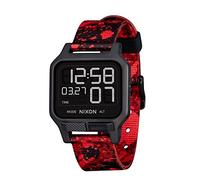 Nixon Herren Armbanduhr Heat Digital Edelstahl/Gummi Schwarz-Rot 38mm, Wasserdichtigkeit: 10 Bar, A1320-008-00