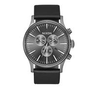 Nixon Herren Armbanduhr Sentry Chrono Leather in der Farbe Schwarz mit Lederarmband, Gehäusedurchmesser: 42 mm, A405-680-00