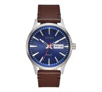 Nixon The Sentry Solar Leather Uhr navy sunray / silver Gr. Uni