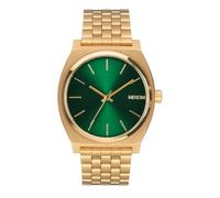 Nixon Time Teller Damennuhr Analog Quarz mit Edelstahl Armband Gold / Green Sunray