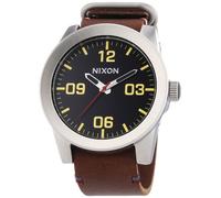 Nixon Herren-Armbanduhr XL Corporal Black/Brown Analog Quarz Leder A243019-00