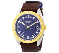 Nixon Herren-Armbanduhr XL Rover Navy/Brown/Gold Analog Quarz Verschiedene Materialien A3551429-00
