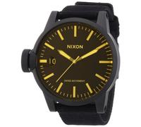 Nixon Herren-Armbanduhr XL The Chronicle Matte Black/Orange Tint Analog Quarz Textil A1271354-00