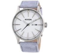 Nixon Herren-Armbanduhr XL The Sentry Leather Pinstripe Analog Quarz Leder A105850-00