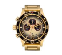 Nixon Herren Chronograph 51-30 mit goldfarbigem Edelstahlarmband, 30 Bar, Gehäusedurchmesser: 51 mm, A1389-5358-00