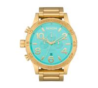 Nixon Herren Chronograph 51-30 mit goldfarbigem Edelstahlarmband, 30 Bar, Gehäusedurchmesser: 51 mm, A1389-5345-00