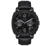 Nixon Herren Chronograph Quarz Uhr mit Leder Armband A1073-001-00