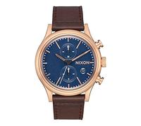 Nixon Herren Chronograph Quarz Uhr mit Leder Armband A1163-2629-00