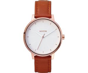 NIXON KENSINGTON LEATHER Uhr rose gold/white