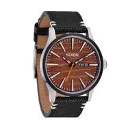 Nixon Sentry Herren-Armbanduhr A105, 42 mm, Edelstahl, Leder, Quarzwerk, Silber/Palisander/Schwarz, Sentry Leather