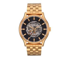 Nixon Spectra A1323 - Black/Gold - 100M Water Resistant Unisex Automatic Fashion Watch (40mm Watch Face, 20mm-18mm Stainless Steel Band)