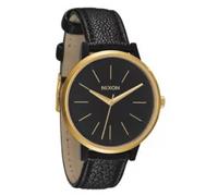 Nixon The Kensington Leather Black/Raw Gold Damenuhr (A108036)
