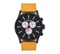 Nixon The Sentry Chrono Leather All Black / Goldenrod (A4052448)