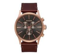 Nixon The Sentry Chrono Leather Rose Gold / Gunmetal / Brown (A4052001)