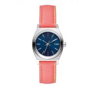 Nixon The Small Time Teller Leather Navy Bright Coral Damenuhr (A5092077)