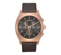 Nixon The Time Teller Chrono Leather Rose Gold / Gunmetal / Brown (A1164-2001)