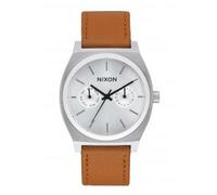 Nixon The Time Teller Deluxe Leather Silver Sunray / Saddle (A9272310)