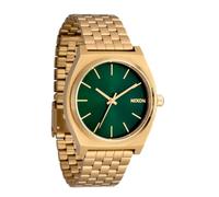 Nixon Time Teller Damennuhr Analog Quarz mit Edelstahl Armband Gold / Green Sunray