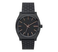 Nixon Time Teller Herrenuhr Analog Quarz mit Edelstahl Armband All Schwarz / Rose Gold