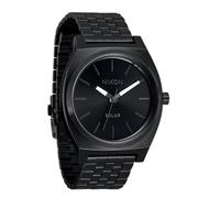 NIXON Time Teller Solar A1369-100 m wasserdichte analoge Herren-Armbanduhr, solarbetrieben, 40,5 mm Zifferblatt, 20 mm 5 Glieder Edelstahlband, Schwarz / Weiß, OSFM, Modern