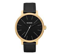 Nixon Unisex Armbanduhr Kensington Leder Gold / Black /Silver