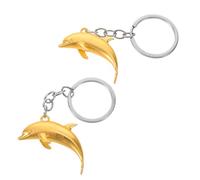 NIYANGLE 2 Kleine Delfin-Schlüsselanhänger Aus Metall Niedlicher Delfin-Schlüsselanhänger Mit 3D-Design Geschenk Für Frauen Und Männer Für Rucksack Handtasche Und Reisen