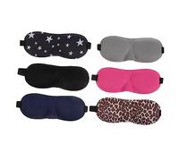 NIYANGLE 2 Sätze Schlafmasken Für Reisen Atmungsaktive Und Bequeme Augenabdeckungen Leopardenmuster Sternenmuster Für Büro Und Outdoor Nutzung 6 Stück * 2