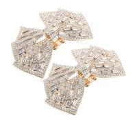 NIYANGLE 2 Stück Abnehmbare Schleifen Schuhclips mit Strass Elegante Pumps Zubehör für Damen Modische Hochzeitsschuh buckles Vielseitige DIY Schuhdekoration für Abend und Party