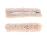 NIYANGLE 2 Stück Pack Schultergurtpolster aus Plüsch mit Reißverschluss Weiche Breite Griffhüllen für Handtaschen und Reisetaschen Komfortable Taschenriemen Überzüge für Damen