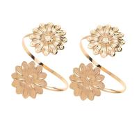 NIYANGLE 2 Stück Teiliges Verstellbares Armreif Metall mit Sonnenblumen-motiv Hohl Gestaltet Auffälliges Punk-design Offene Manschetten Armschmuck für Damen für Sommerfeiern und Festivals