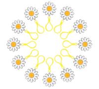 NIYANGLE 24 Stück Teiliges Gänseblümchen Schlüsselanhänger Blumenanhänger Bunter Schlüsselring für Tasche Geldbörse Auto Geschenk Freundinnen Partydeko Zufällige Farbe Zufällige Farbe