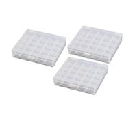 NIYANGLE 3 Stück Transparenter Bobbin Organizer mit Fächern Leerer Nähmaschinenspulen Aufbewahrungsbox Leichter für Handwerkszubehör und Garnspulen