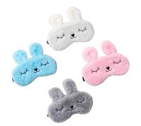 NIYANGLE 4 Stück Cartoon Schlafmasken aus Plüsch Niedliche Augenmasken für Besseren Schlaf für Meditation Yoga Reisen und Nickerchen