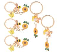 NIYANGLE 5stücke Teiliges Sonnenblume und Biene aus Langlebiger Legierung Bunte Frühlings Sommer partyanhänger für Handtaschen Rucksäcke Vielseitige Taschencharms und Geschenke