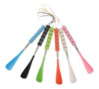 NIYANGLE 6er-Set verstellbare Schuhlöffel - Schuhanzieher aus Edelstahl mit langem Griff, kompakter Schuhlöffel aus Metall für Reisen, Zuhause, Menschen mit Behinderung und Senioren