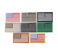 NIYANGLE 8 Stück Aufbügelbare Stickaufkleber mit Amerikanischer Flagge aus Stoff Aufnäher für Kleidung zum Verzieren im Alltag für Manuelle Bastelarbeiten Zufällige Farbe
