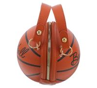 NIYANGLE Basketball Handtasche mit Kettenriemen Kleine Runde Umhängetasche aus PU Modische Tasche für Damen und Mädchen zum Stadtbummel