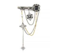 NIYANGLE Elegante Sechszackige Anstecknadel aus Legierung mit Hexagramm Stern Design Schwarze Kreative Brosche für Rucksäcke und Hüte als Modische Dekoration