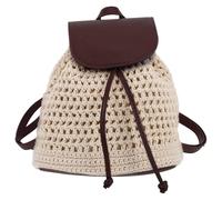 NIYANGLE Gewebter Boho Rucksack Damen Handgefertigte Strandtasche aus Strapazierfähigem Material für Pendler und Wochenendausflüge Leichter Kleiner Rucksack mit Kordelzug