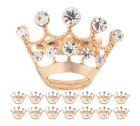 NIYANGLE Goldene Tiara Kronenbroschen 15 Stück Robuste Kleiner Anstecknadeln für Frauen Schmuckset für Hochzeit Festtage und Elegante Outfits